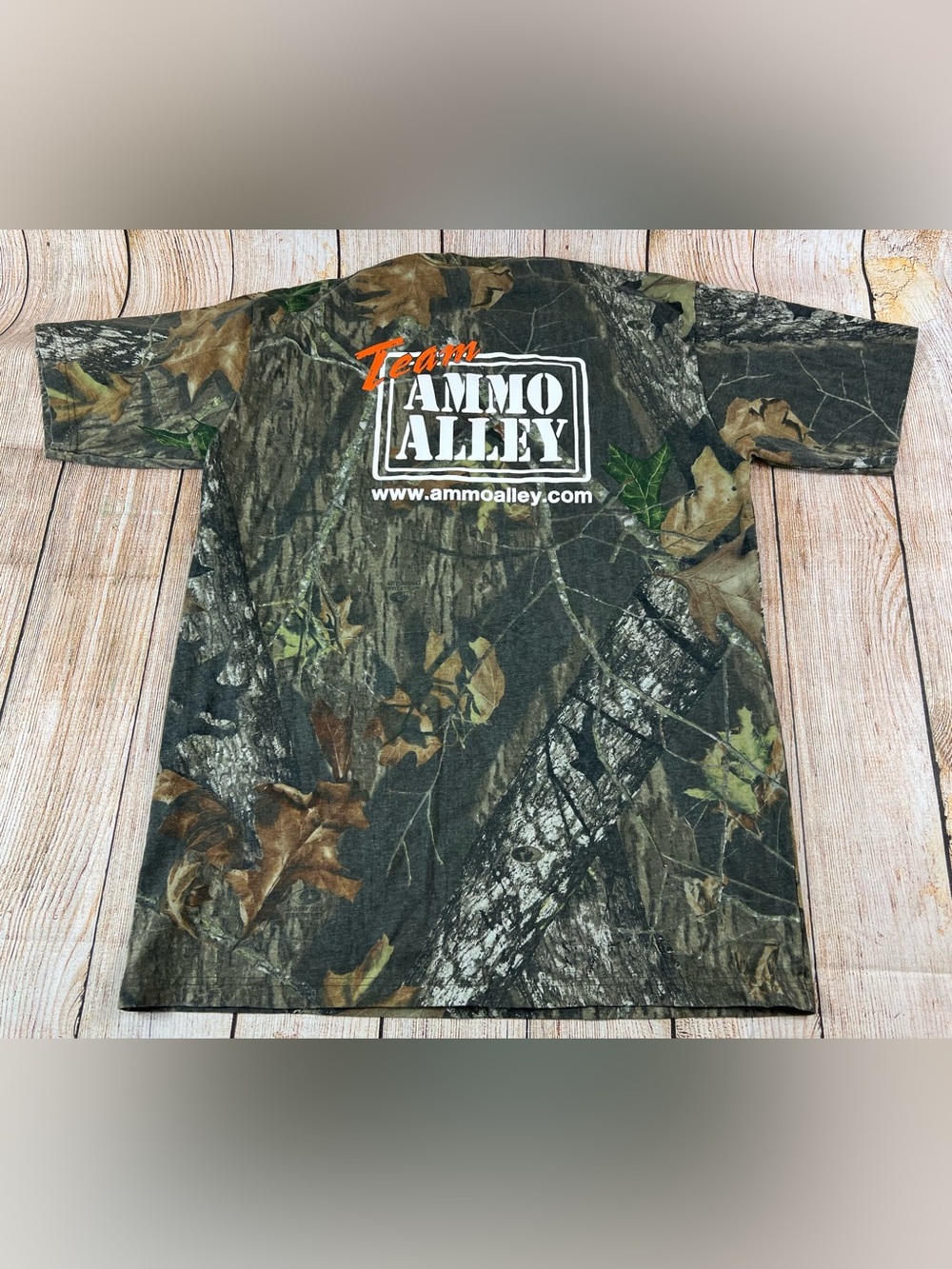 Key Wolf Mountain Hunting Gear Team Ammo Alley Mossy Oak Camo T Shirt Medium